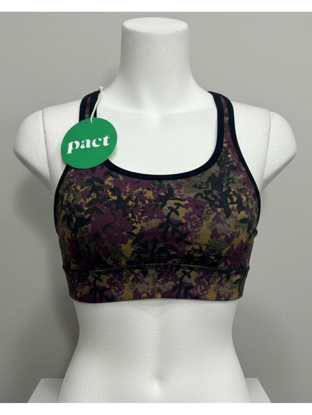 New! PACT |Organic frozen Blooms Racerback Bra SZ. XS